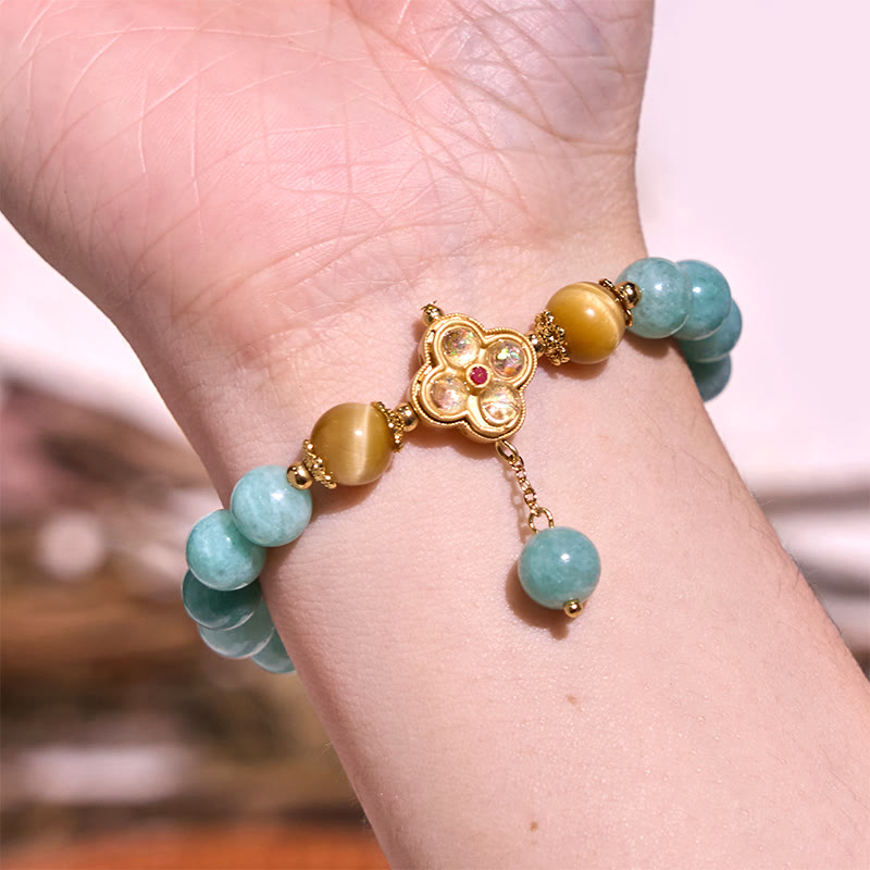 Stone of buddha Jade Yellow Tiger Eye Prosperity Bracelet