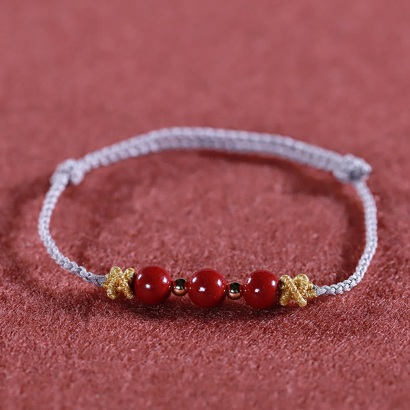 Stone of buddha Colorful String Cinnabar Calm Bracelet