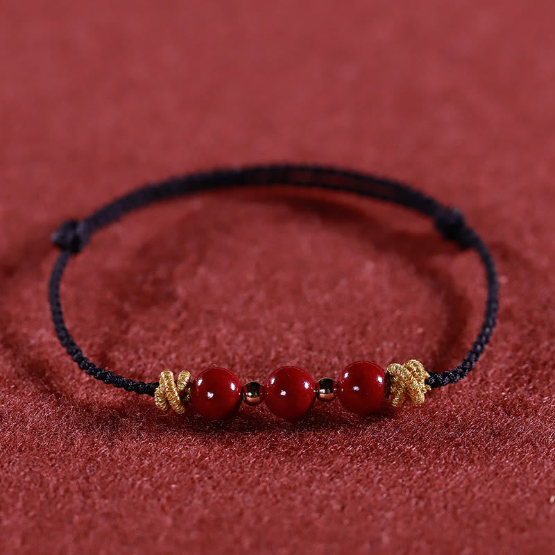 Stone of buddha Colorful String Cinnabar Calm Bracelet
