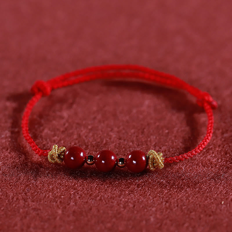 Stone of buddha Colorful String Cinnabar Calm Bracelet