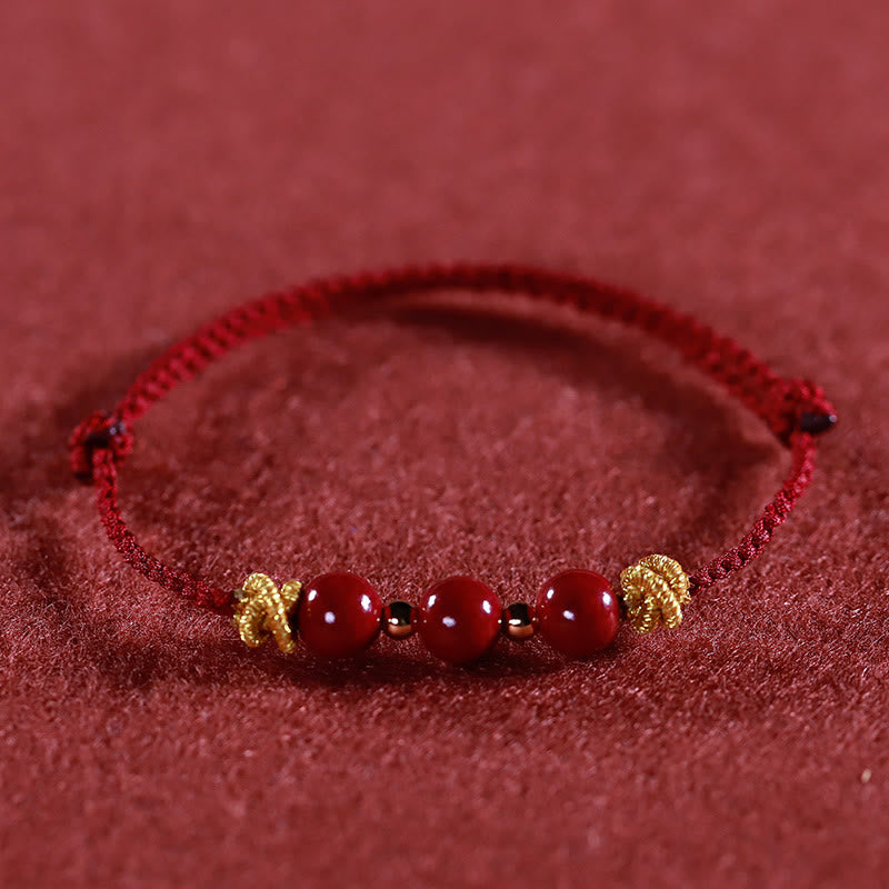 Stone of buddha Colorful String Cinnabar Calm Bracelet