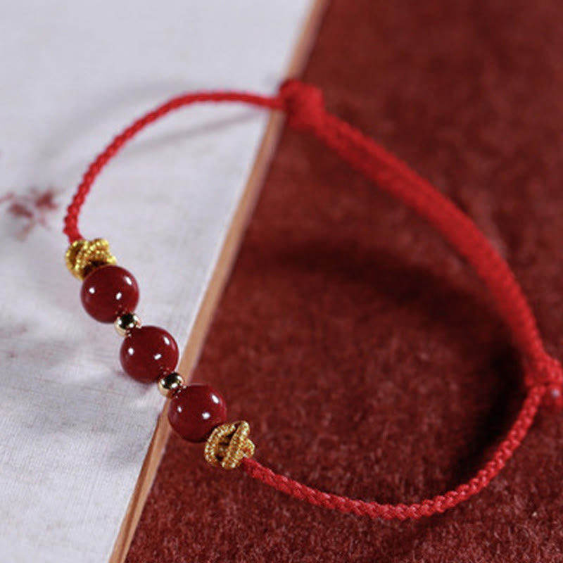 Stone of buddha Colorful String Cinnabar Calm Bracelet
