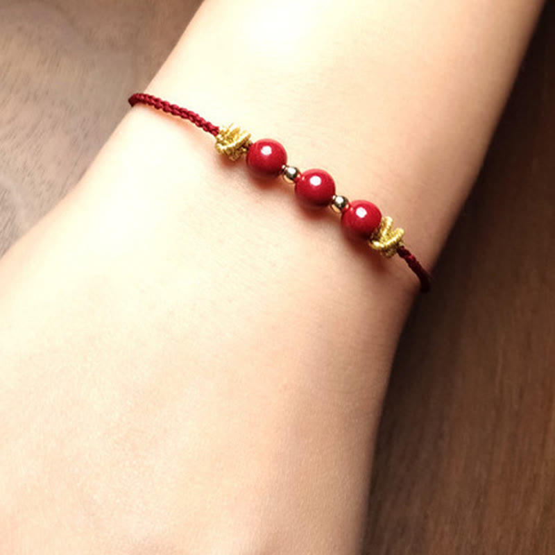 Stone of buddha Colorful String Cinnabar Calm Bracelet