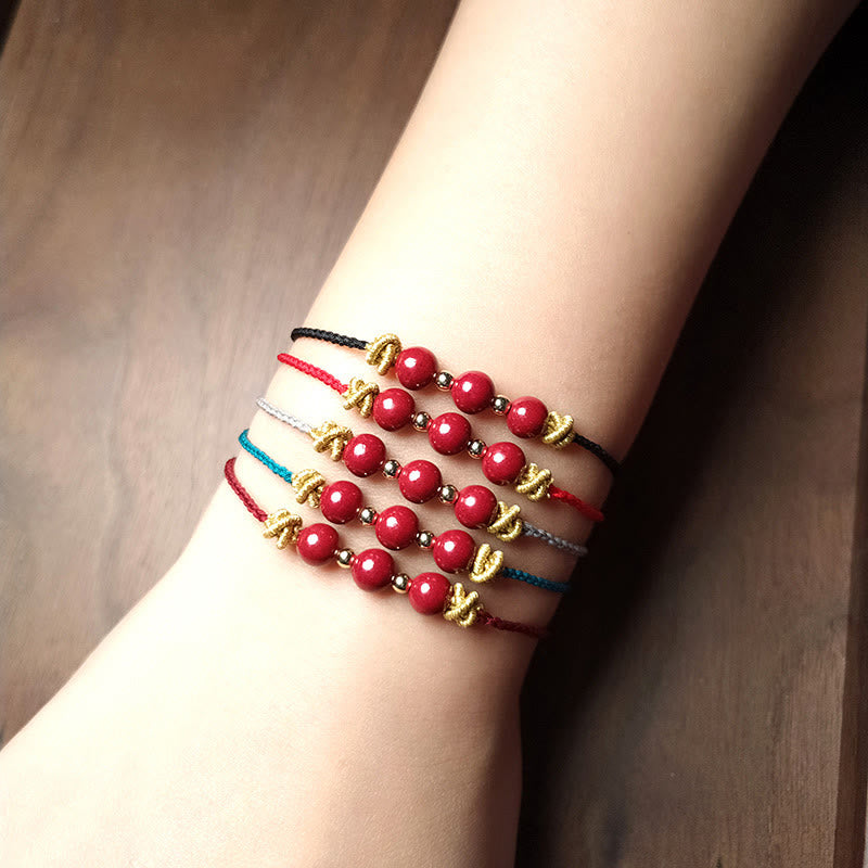 Stone of buddha Colorful String Cinnabar Calm Bracelet