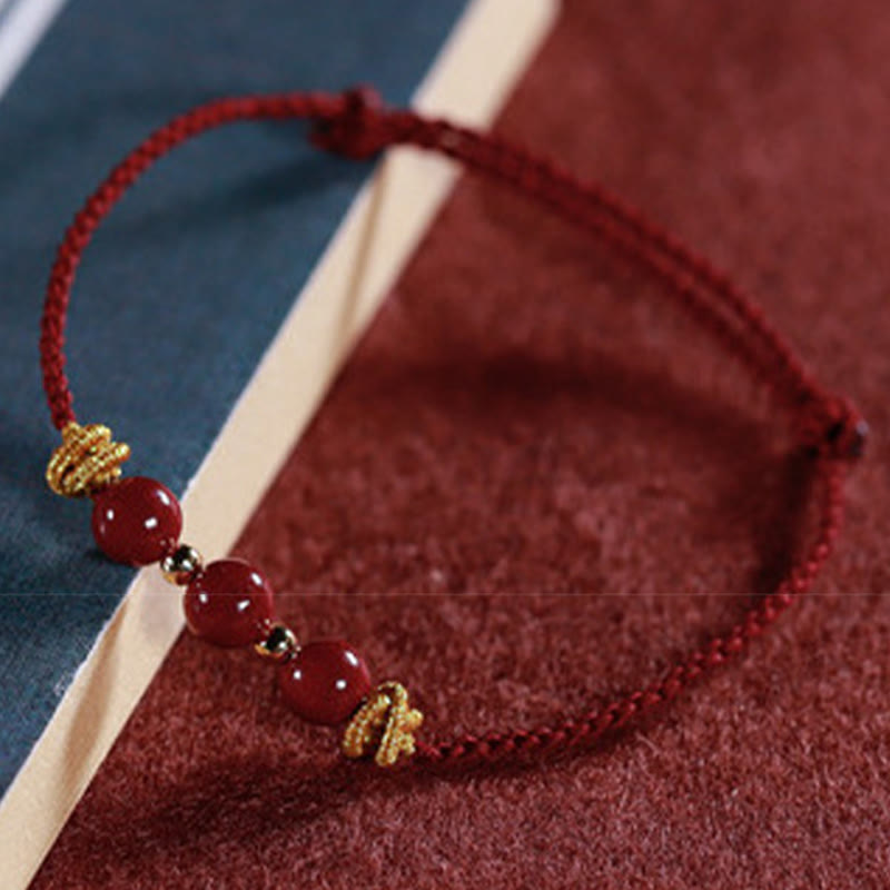 Stone of buddha Colorful String Cinnabar Calm Bracelet