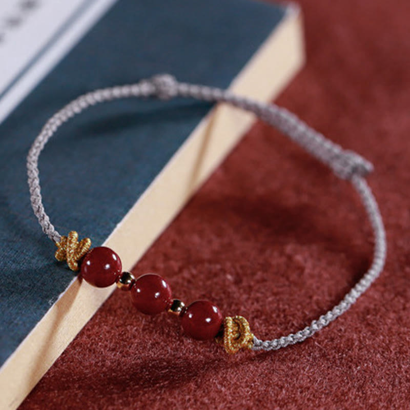 Stone of buddha Colorful String Cinnabar Calm Bracelet
