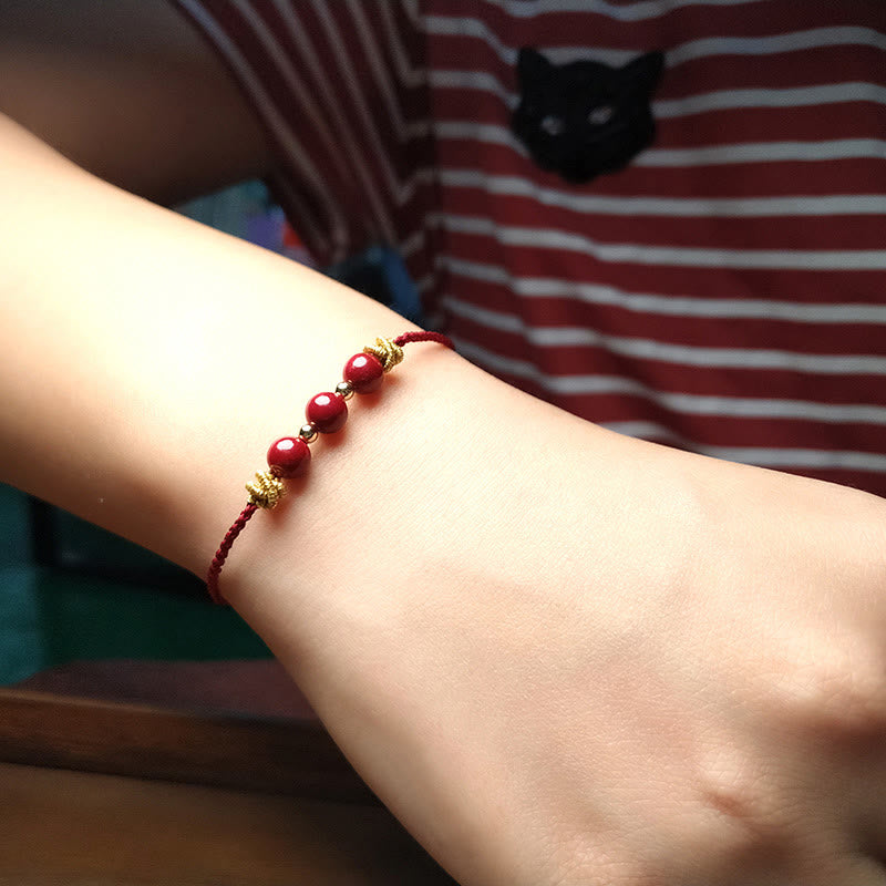 Stone of buddha Colorful String Cinnabar Calm Bracelet