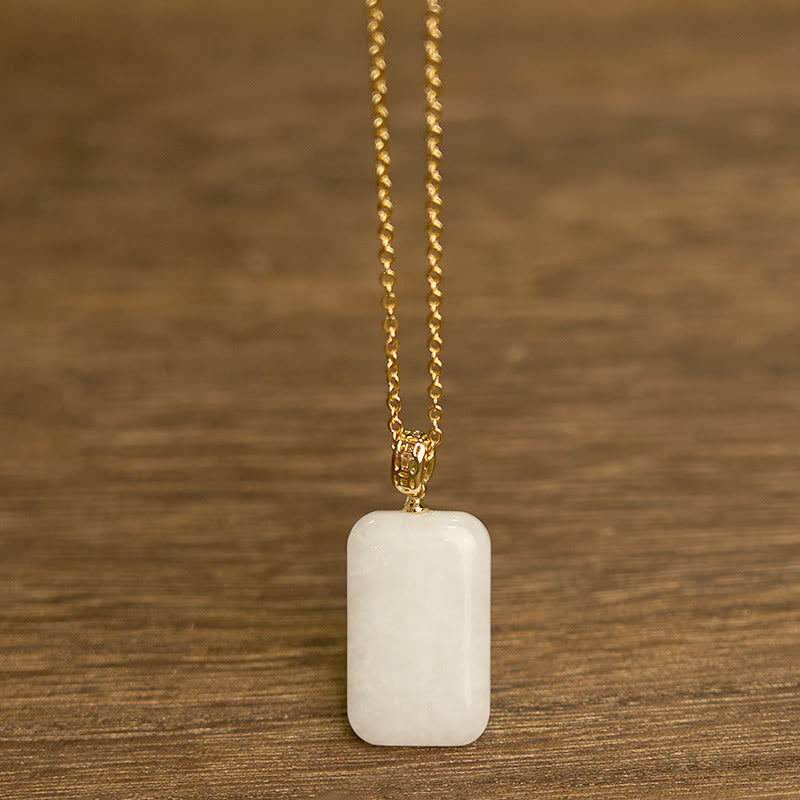 Stone of buddha Hetian Jade Silver Prosperity Necklace Pendant