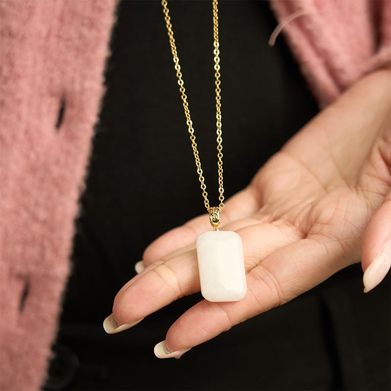 Stone of buddha Hetian Jade Silver Prosperity Necklace Pendant