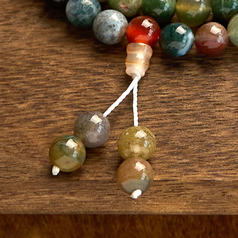 Stone of buddha 108 Mala Beads Natural Stone Moss Agate Multi-turn Healing Bracelet