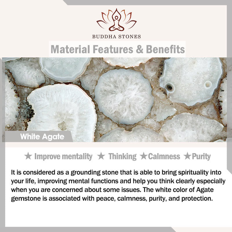 Stone of buddha 925 Sterling Silver White Agate Fu Character Happiness Luck Necklace Pendant