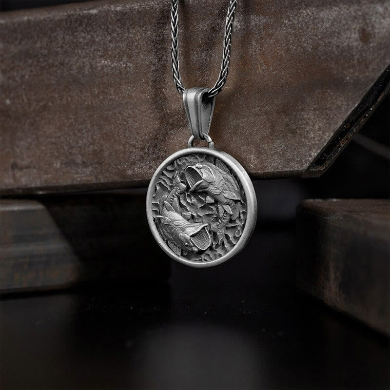Stone of buddha Pure Tin Polishing Koi Fish Wealth Necklace Pendant