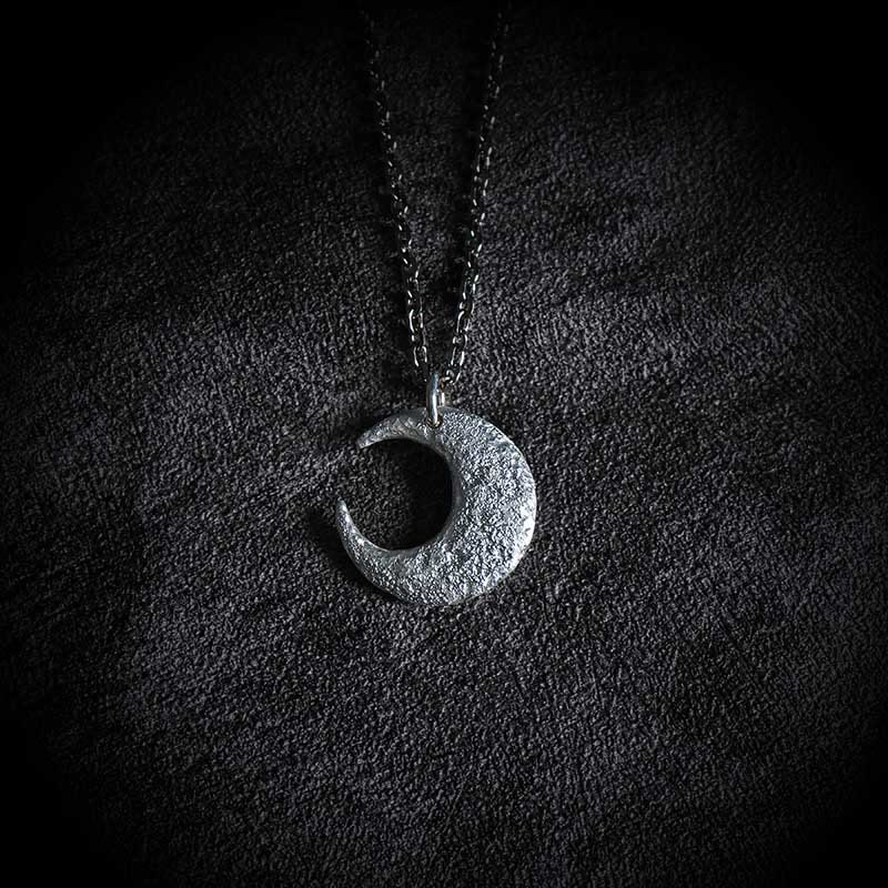 Stone of buddha 999 Sterling Silver Moon Balance Necklace Pendant