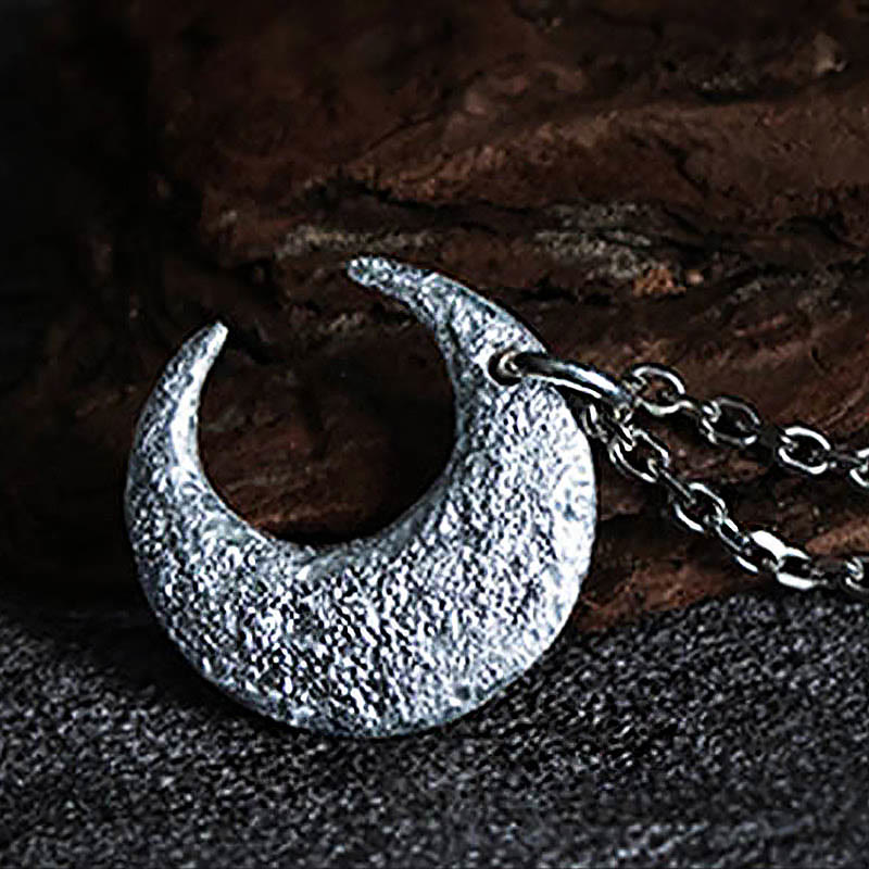 Stone of buddha 999 Sterling Silver Moon Balance Necklace Pendant