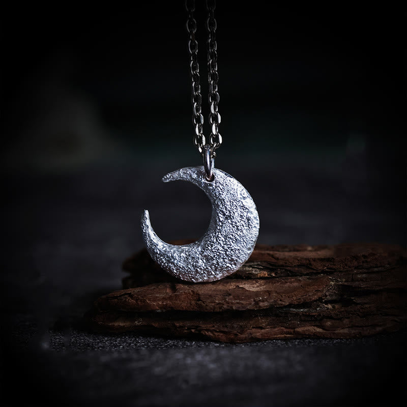 Stone of buddha 999 Sterling Silver Moon Balance Necklace Pendant