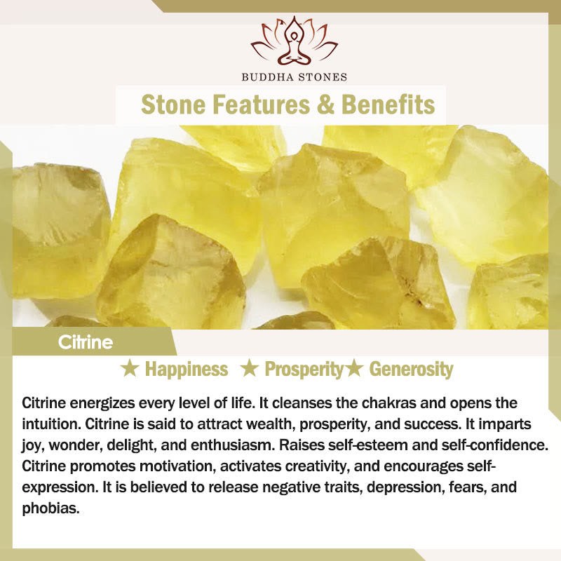 Stone of buddha Citrine Topaz Smoky Quartz Tiger Eye Happiness Bracelet