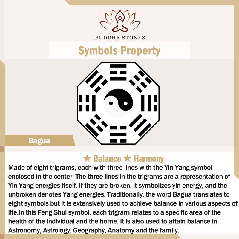 Stone of buddha Sandalwood Wood Bead Gold Plated Copper Bagua Yin Yang Chinese Character Harmony Bracelet
