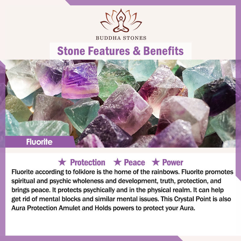 Stone of buddha Natural Colorful Fluorite Nine-Tailed Fox Protection Necklace Pendant