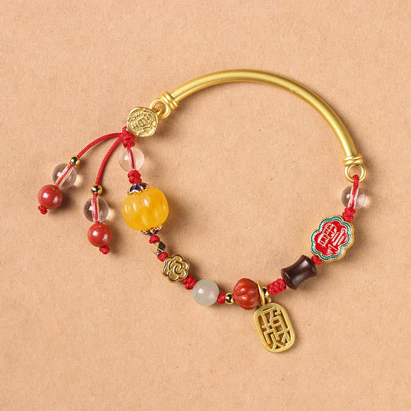 Stone of buddha Tibetan Auspicious Clouds Fortune Happiness Wealth Luck Bracelet
