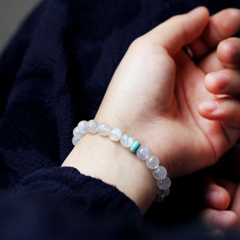 Stone of buddha Moonstone Calm Healing Positive Bracelet