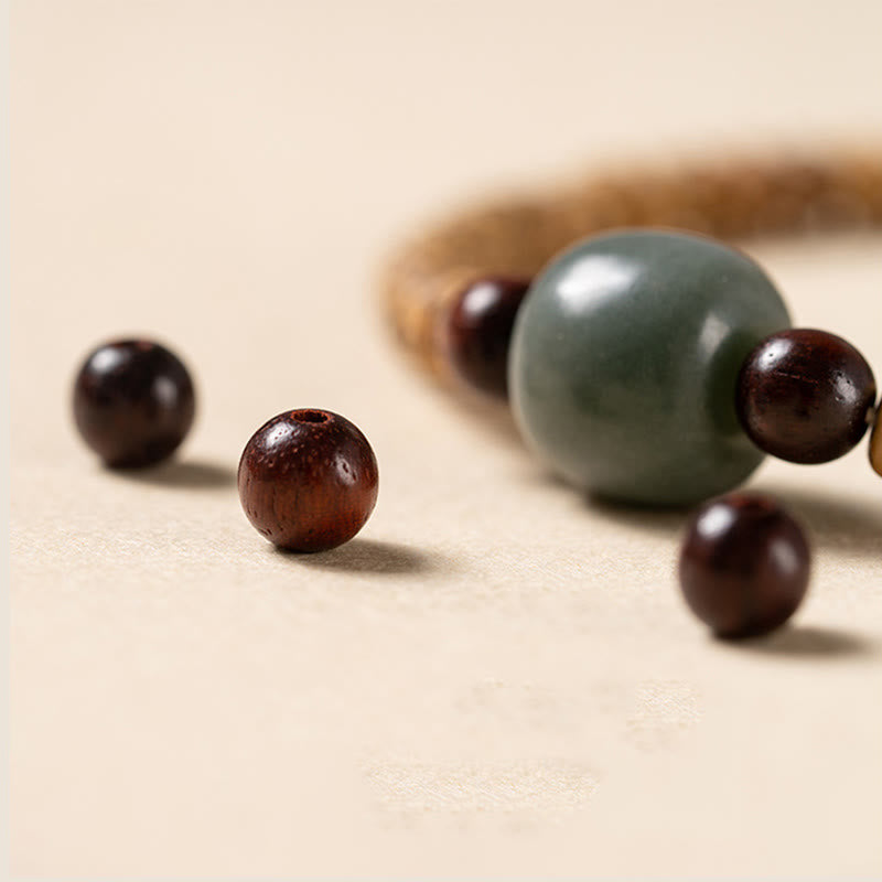 Stone of buddha Bodhi Seed Small Leaf Red Sandalwood Wisdom Bracelet