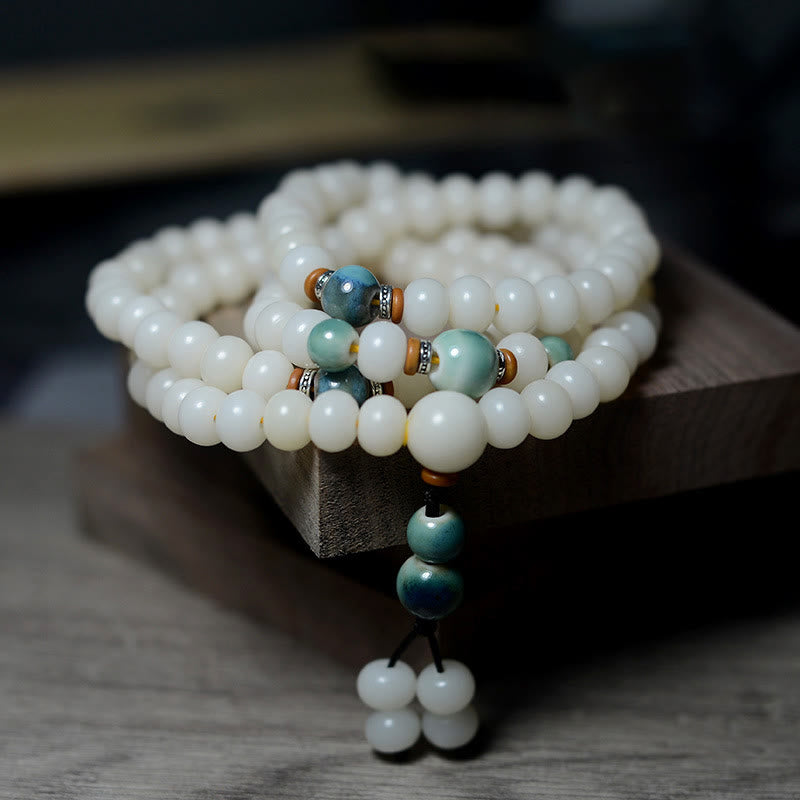Stone of buddha 108 Mala Beads Bodhi Seed Keep Away Evil Spirits Calm Bracelet