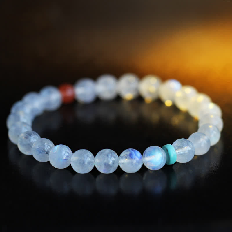 Stone of buddha Moonstone Calm Healing Positive Bracelet