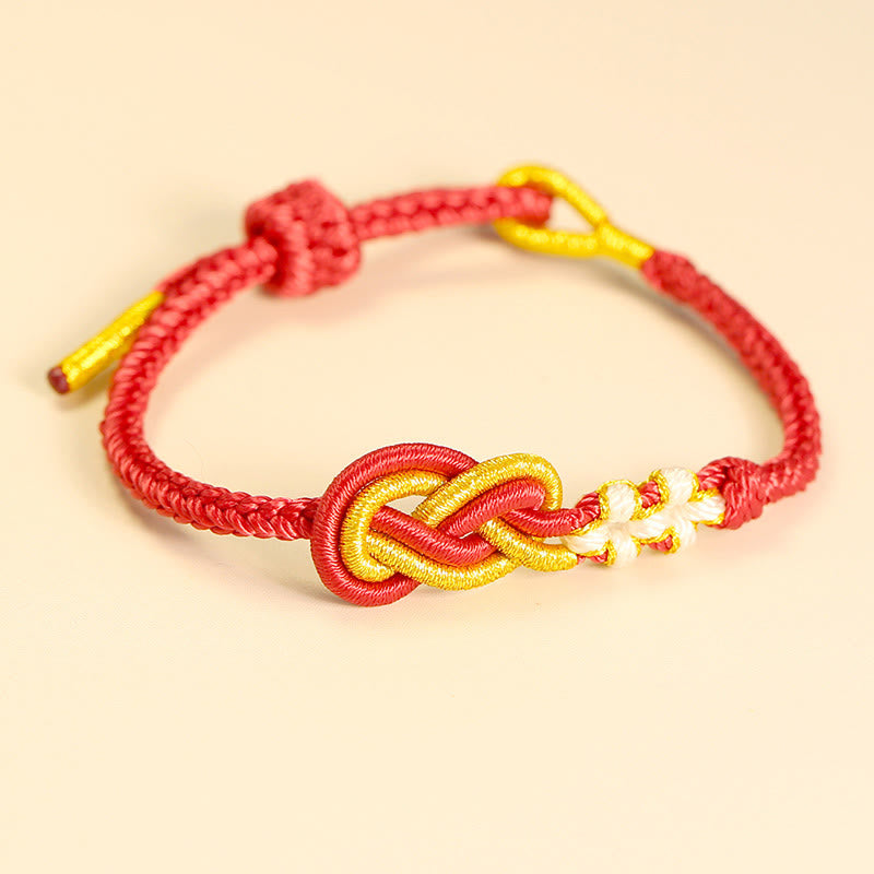 Stone of buddha Handcrafted Eight Thread Peace Knot Peach Blossom Knot Luck Connection Bracelet