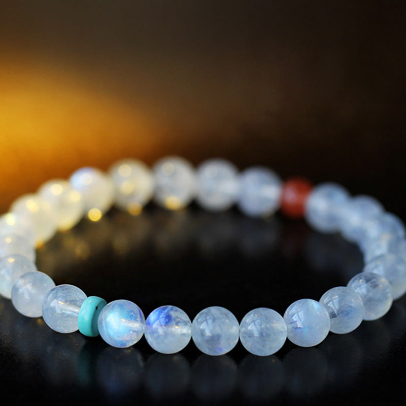 Stone of buddha Moonstone Calm Healing Positive Bracelet