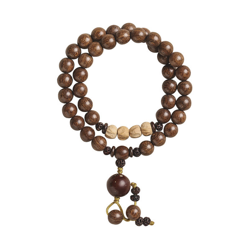 Stone of buddha Sandalwood Small Leaf Red Sandalwood Bodhi Seed Purification Double Wrap Bracelet