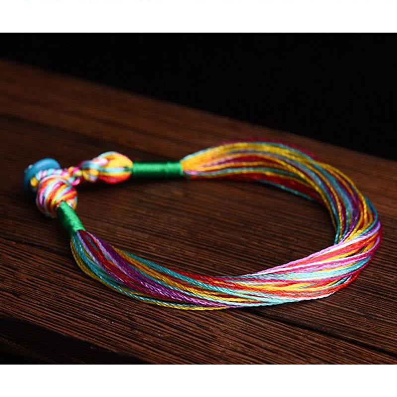 Stone of buddha Tibetan Handmade Five Colorful Thread Dragon Boat Festival Protection Adult Child String Bracelet