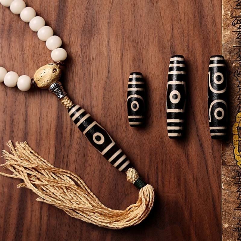 Stone of buddha Tibet 108 Mala Beads Bodhi Seed Bagua Vajra Dzi Bead Gray Agate Wealth Bracelet