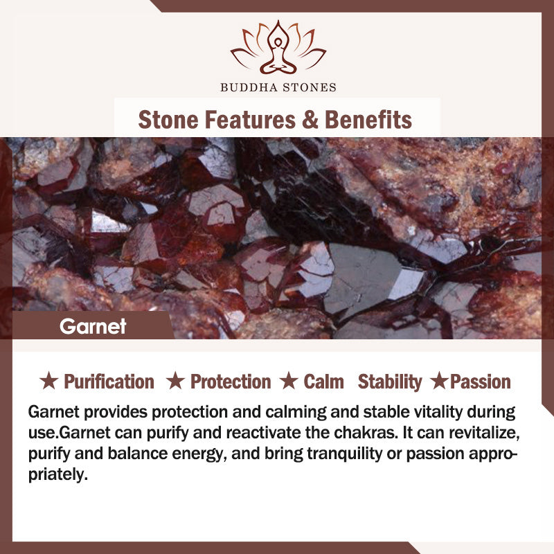 Stone of buddha Natural Garnet Healing Bracelet