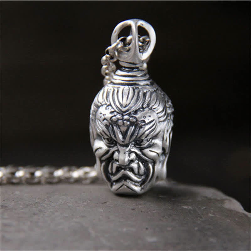 Stone of buddha 999 Sterling Silver Buddha Demon Serenity Necklace Pendant