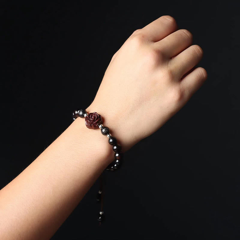 Stone of buddha Small Leaf Red Sandalwood Sooth Bracelet