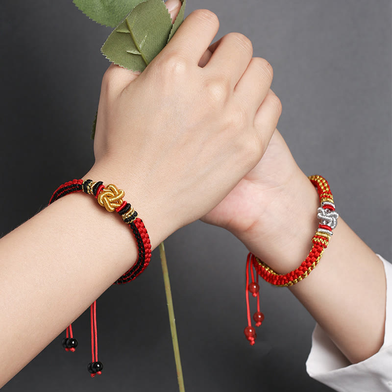 Stone of buddha Colorful Rope True Love Knot Luck Handmade Bracelet