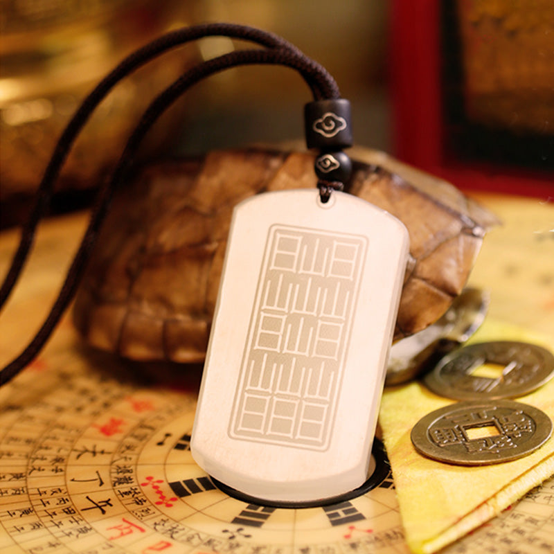 Stone of buddha White Jade PiXiu Yin Yang Luck Protection Necklace Pendant