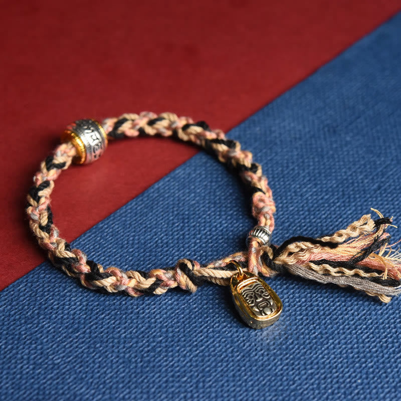 Stone of buddha Zakiram Goddess of Wealth Om Mani Padme Hum Peace Handmade Bracelet