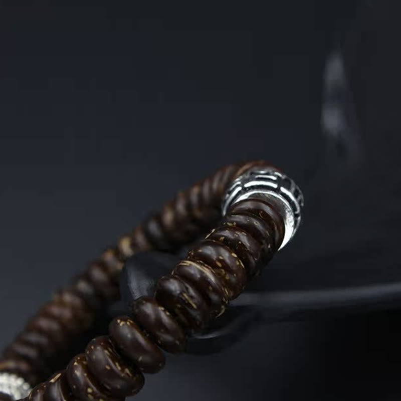 Stone of buddha Natural Tibetan Coconut Shell Om Mani Padme Hum Positive Bracelet