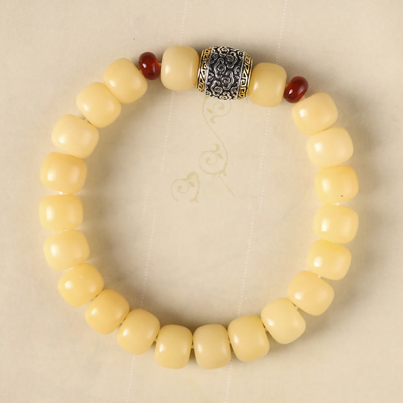 Stone of buddha Bodhi Seed Auspicious Cloud Fu Character Bead Peace Bracelet