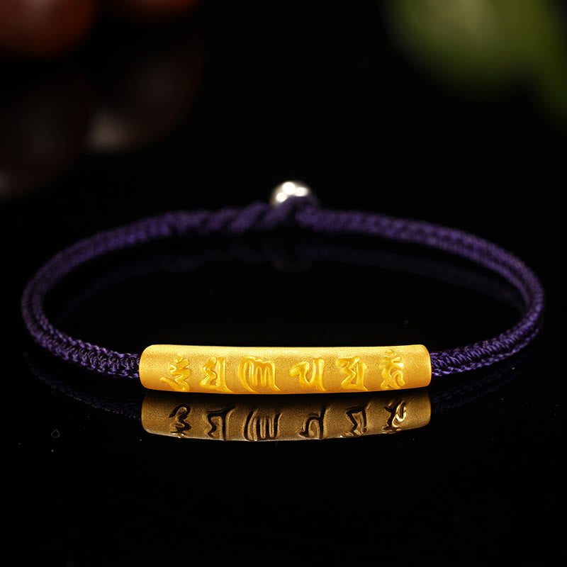 Stone of buddha Tibetan 999 Gold Om Mani Padme Hum Handcrafted Eight Thread Peace Knot Luck Braided Couple Bracelet