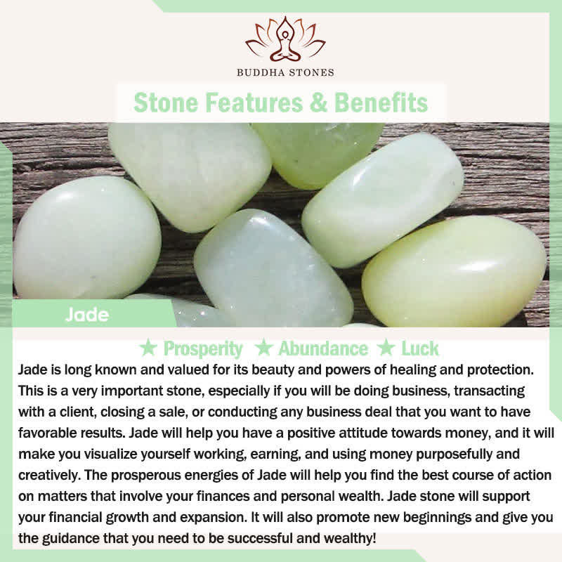 Stone of buddha Natural Gradient Jade Abundance Luck Bead Charm Bracelet
