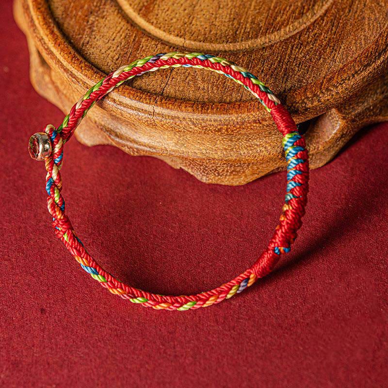 Stone of buddha Handmade Five Color Thread Protection Bracelet