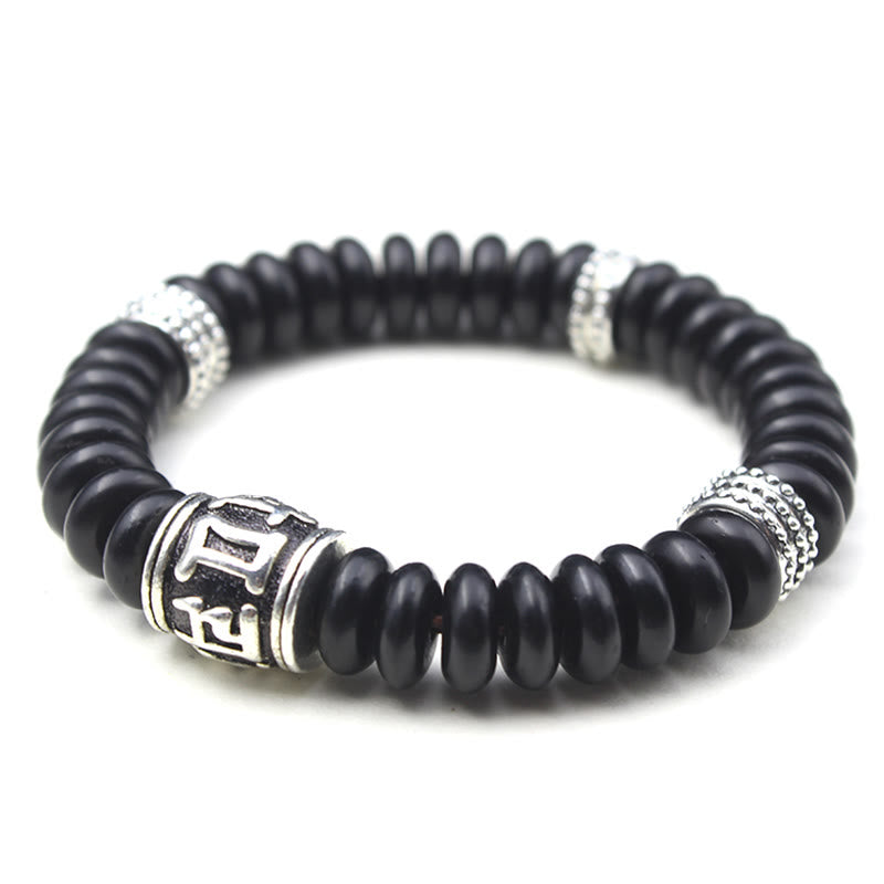 Stone of buddha Natural Tibetan Coconut Shell Om Mani Padme Hum Positive Bracelet