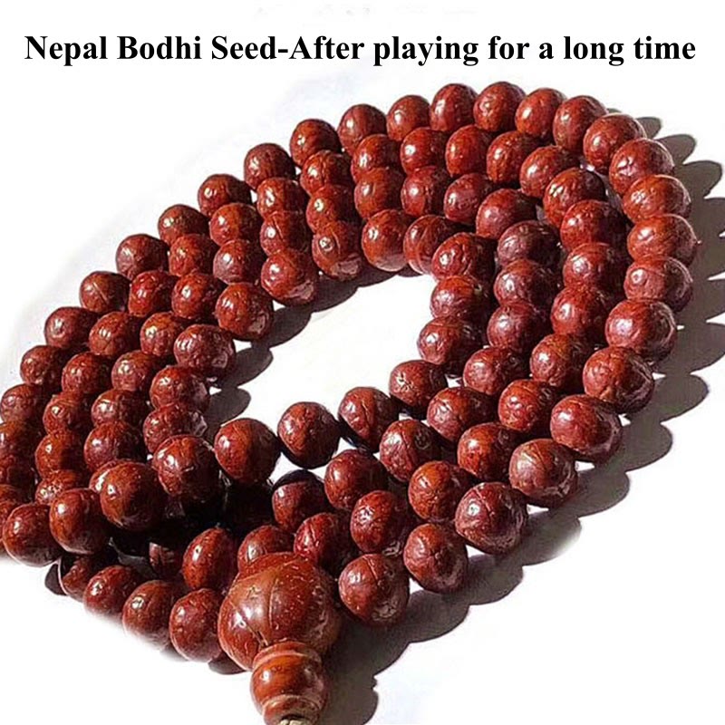 Stone of buddha 108 Mala Beads Nepal Bodhi Seed Luck Wealth Tassel Bracelet