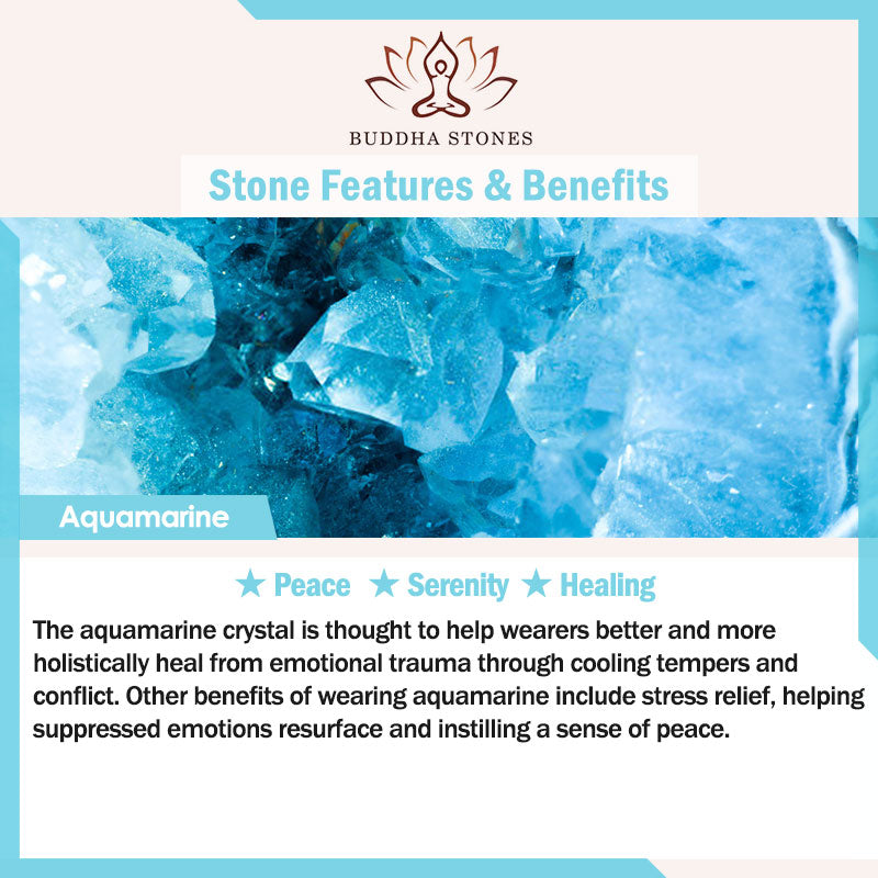 Stone of buddha Aquamarine Jade Leaf Healing Charm Bracelet