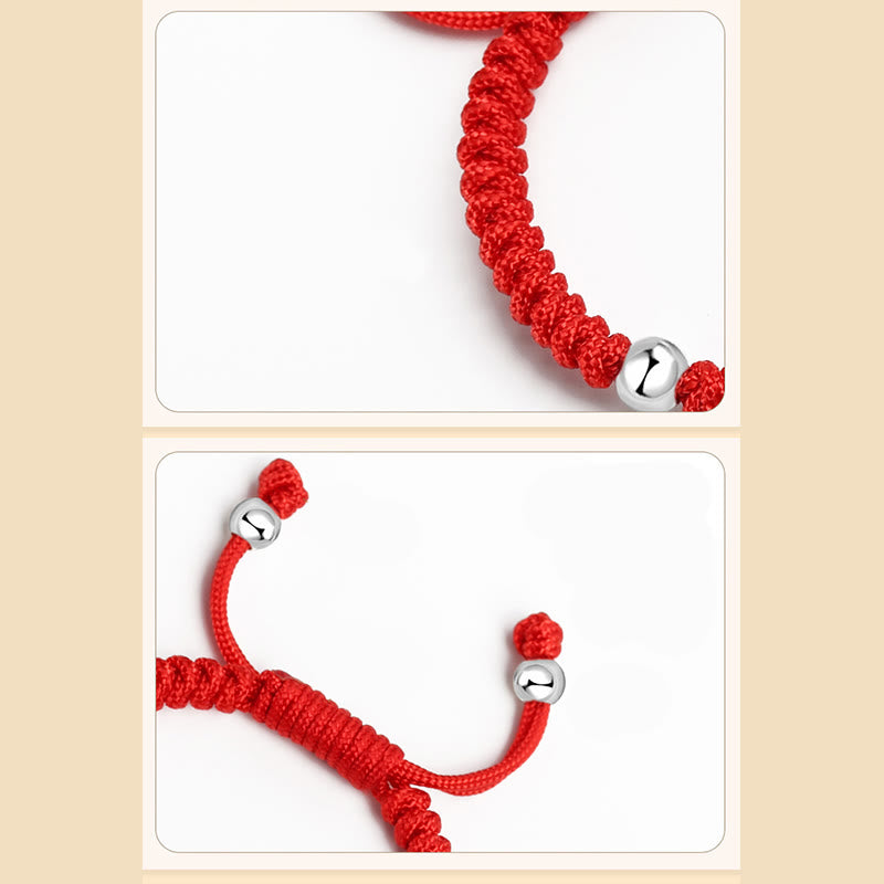 Stone of buddha 925 Sterling Silver King Kong Knot Multicolored Red String Strength Handmade Braided Kids Child Bracelet