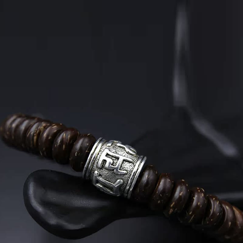 Stone of buddha Natural Tibetan Coconut Shell Om Mani Padme Hum Positive Bracelet