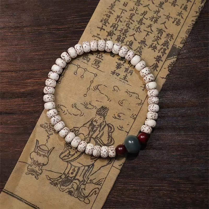 Stone of buddha Bodhi Seed Small Leaf Red Sandalwood Wisdom Bracelet