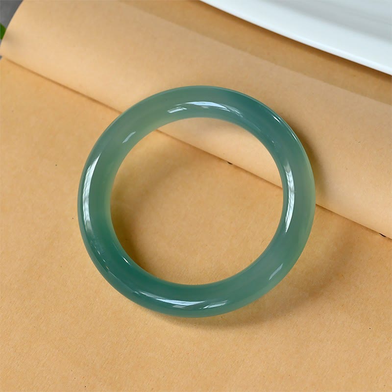 Stone of buddha Natural Green Chalcedony Strength Bangle Bracelet